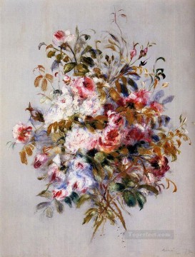 ピエール=オーギュスト・ルノワール Painting - バラの花束 ピエール・オーギュスト・ルノワール